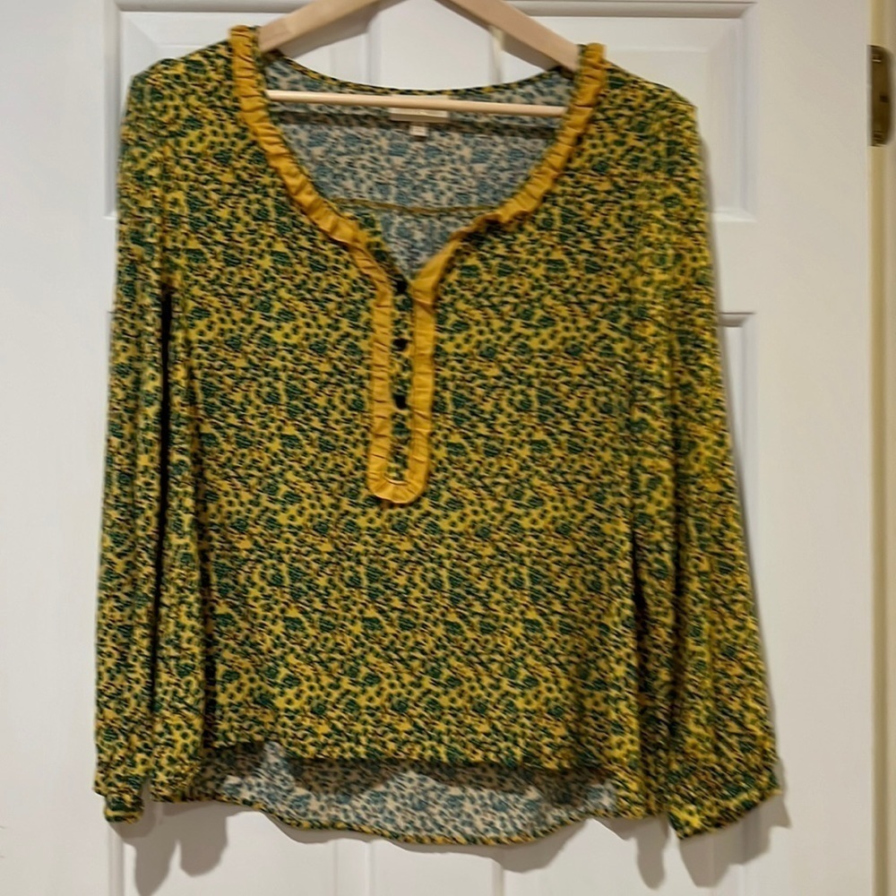 Mod Cloth Rayon floral top with ruffles